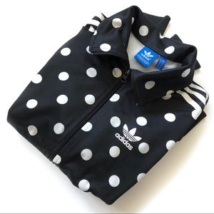 adidas Jackets & Coats - Adidas Black Polka Dot Track Jacket - size xs adidas Jackets & Coats - Adidas Black Polka Dot Track Jacket - size xs